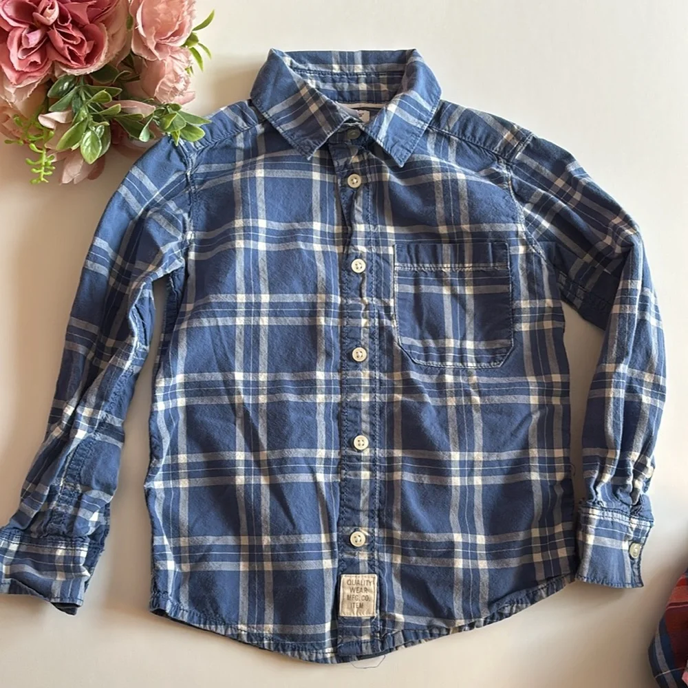 Carter’s Boys Long Sleeve Plaid Oxford Shirt 4T Boys Spring Dress Shirt
